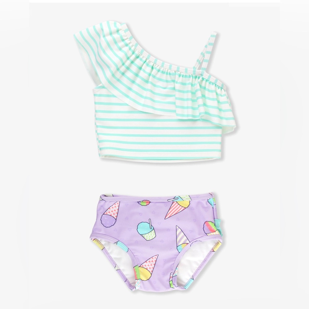RuffleButts Snow Cone Ruffle Tankini - Picture 3 of 5